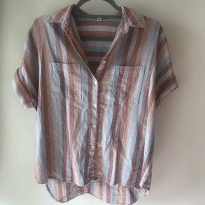 Madewell Flannel Courier Shirt in Sunrise Stripe